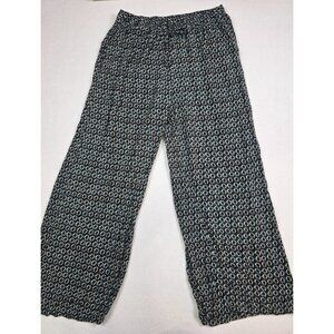Kaktus Womens Wide Leg Blue Beige Geometric Patterned Palazzo Pants Large